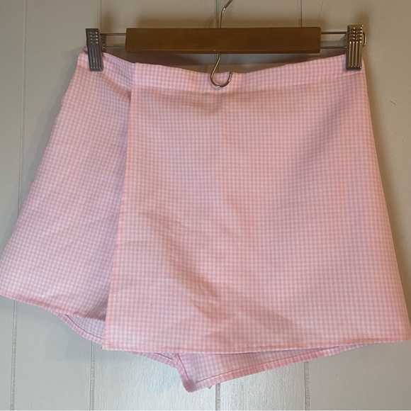 Mel rose Purr Melrose Pink white gingham check skort Shorts xs extra small - Picture 2 of 7